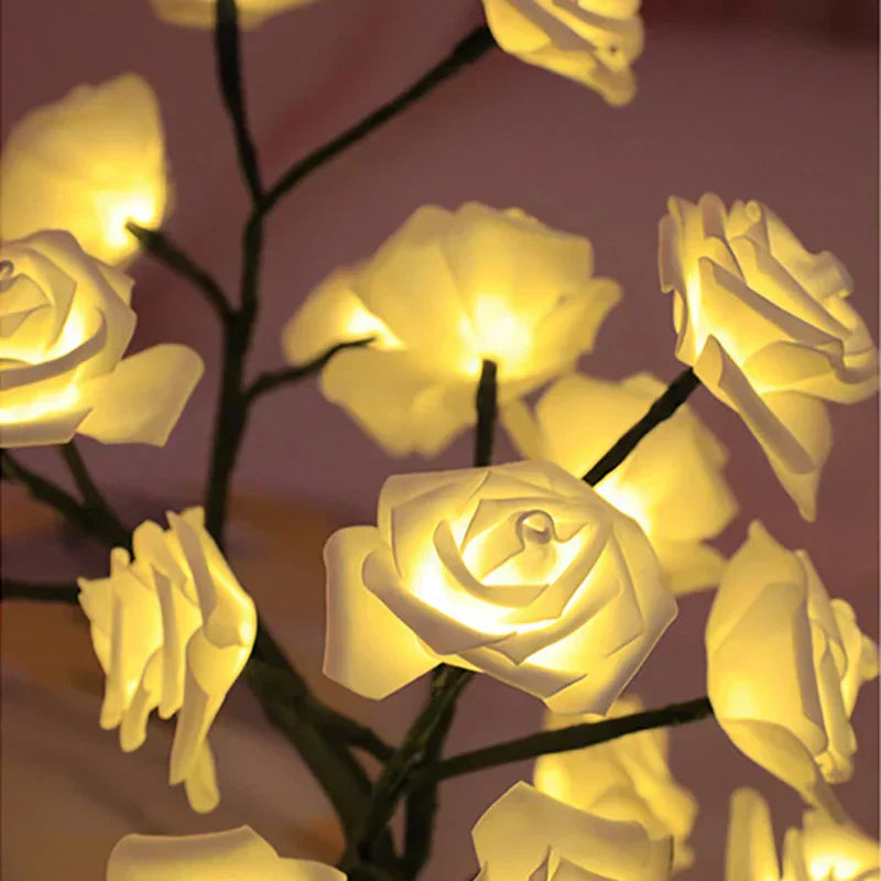 LED fa rózsákkal