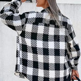 Eloise női kockás blúz – Oversize szabás texturált anyaggal és klasszikus mintával