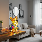 Állatos dekorációs lámpa – Corgi boldogság