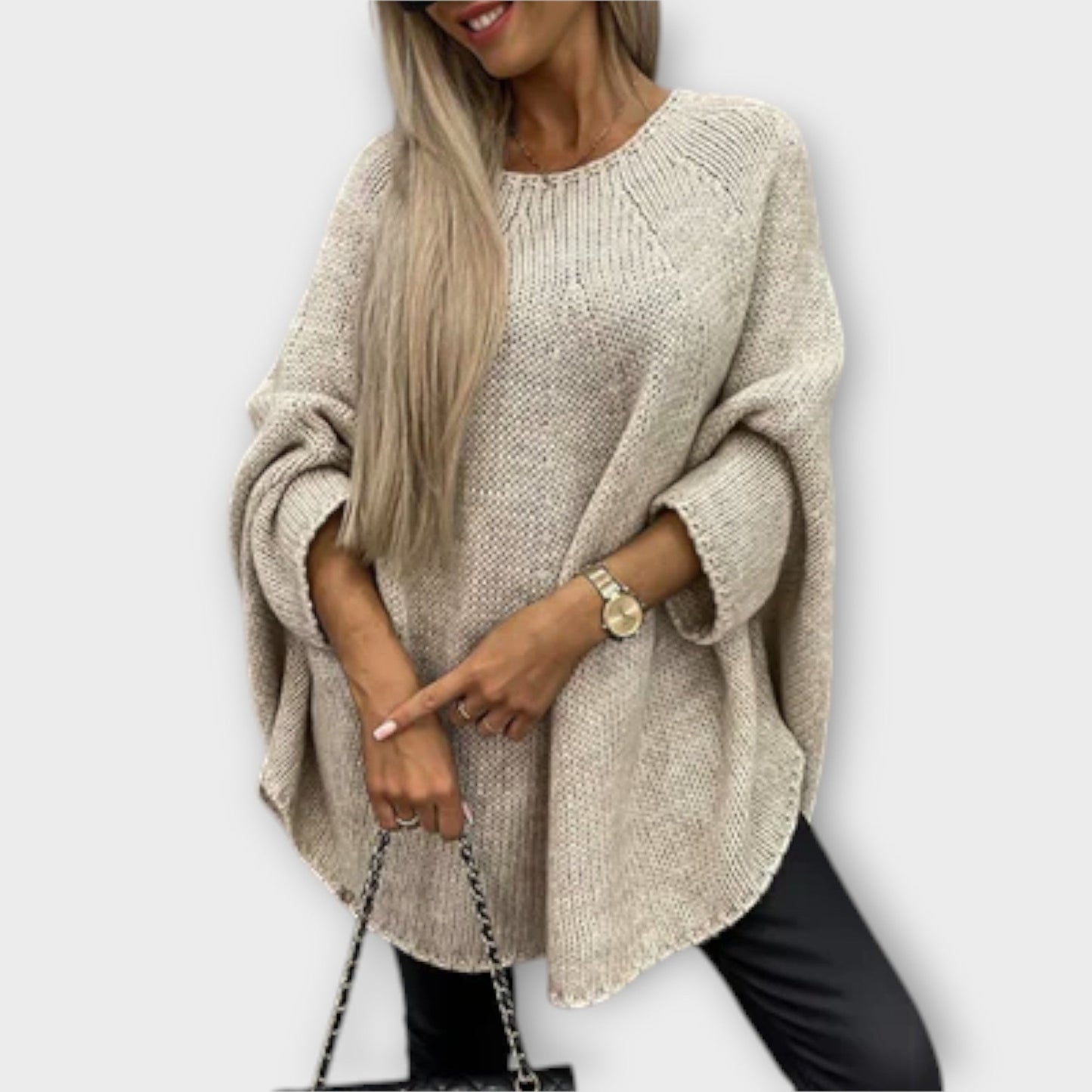 Izabel - Stílusos női pulóver kerek nyakkivágással