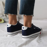 Stílusos női vászon sneaker lapos talppal - Leonie