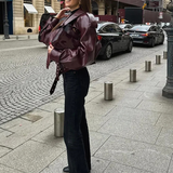 Audace Parisienne Bőrszerű Oversize Dzseki – Öv, Modern és Elegáns Női Stílus