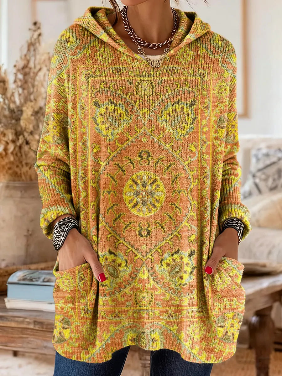 Seraphina retro kapucnis kötött tunika