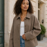 Hélène Manteau Oversize Női Keverék Gyapjúból – Strukturált Vágás & Modern Elegancia