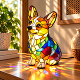 Állatos dekorációs lámpa – Corgi boldogság