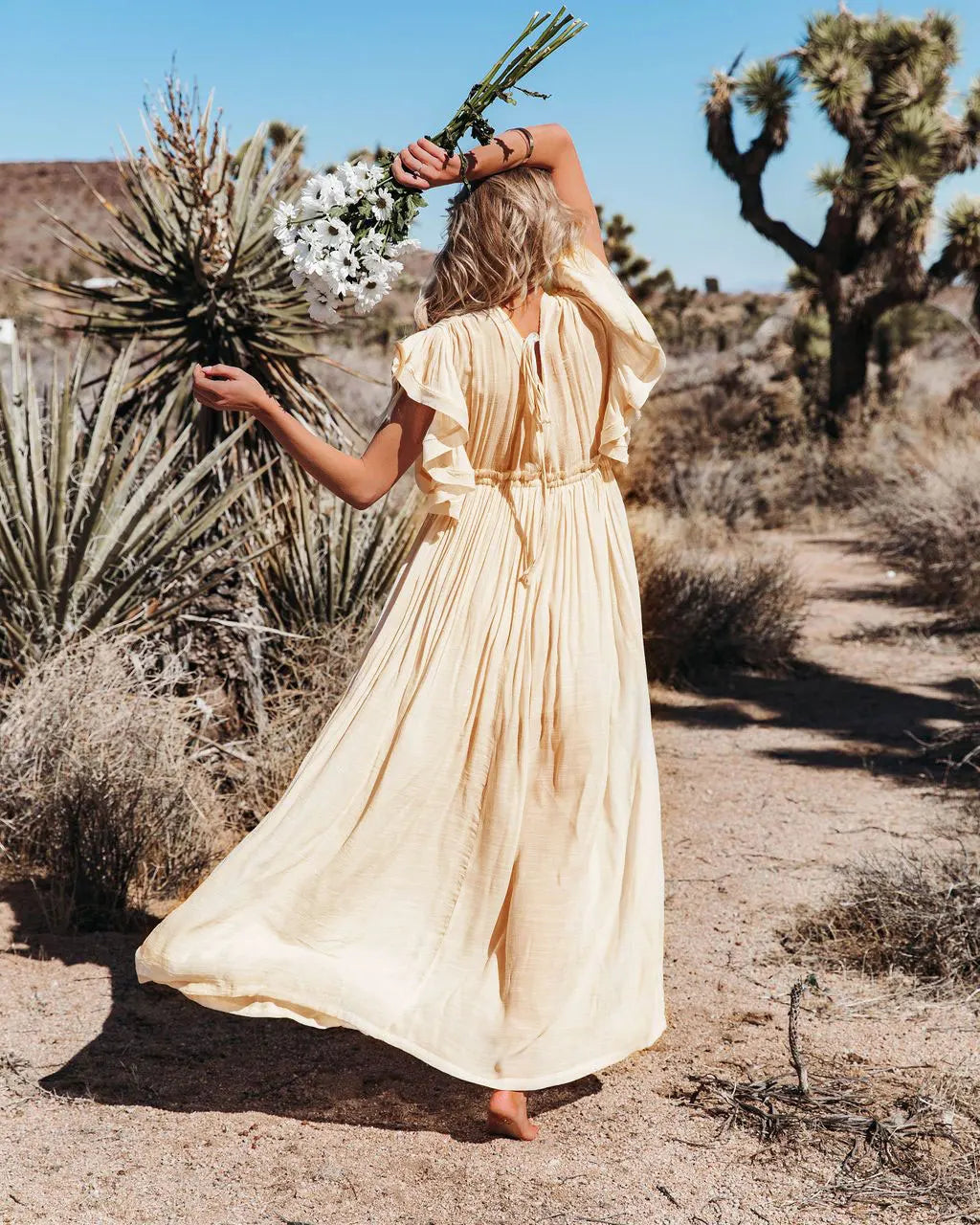 Sexy Deep V-neck Butterfly Sleeve Self Belted High Waist Button Front Open Summer Beach Dress WhiteTunic Women Beachwear Q1208