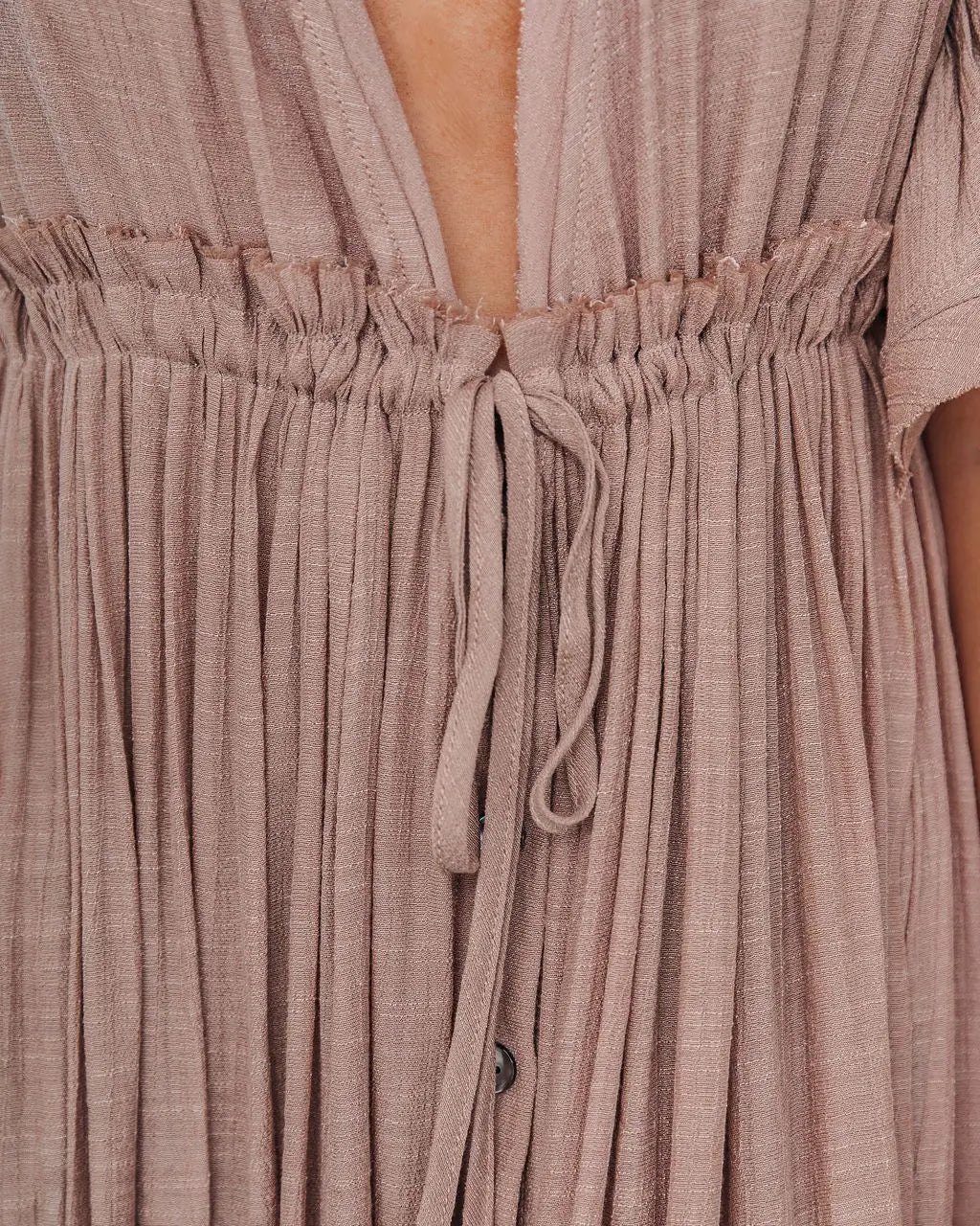 Sexy Deep V-neck Butterfly Sleeve Self Belted High Waist Button Front Open Summer Beach Dress WhiteTunic Women Beachwear Q1208