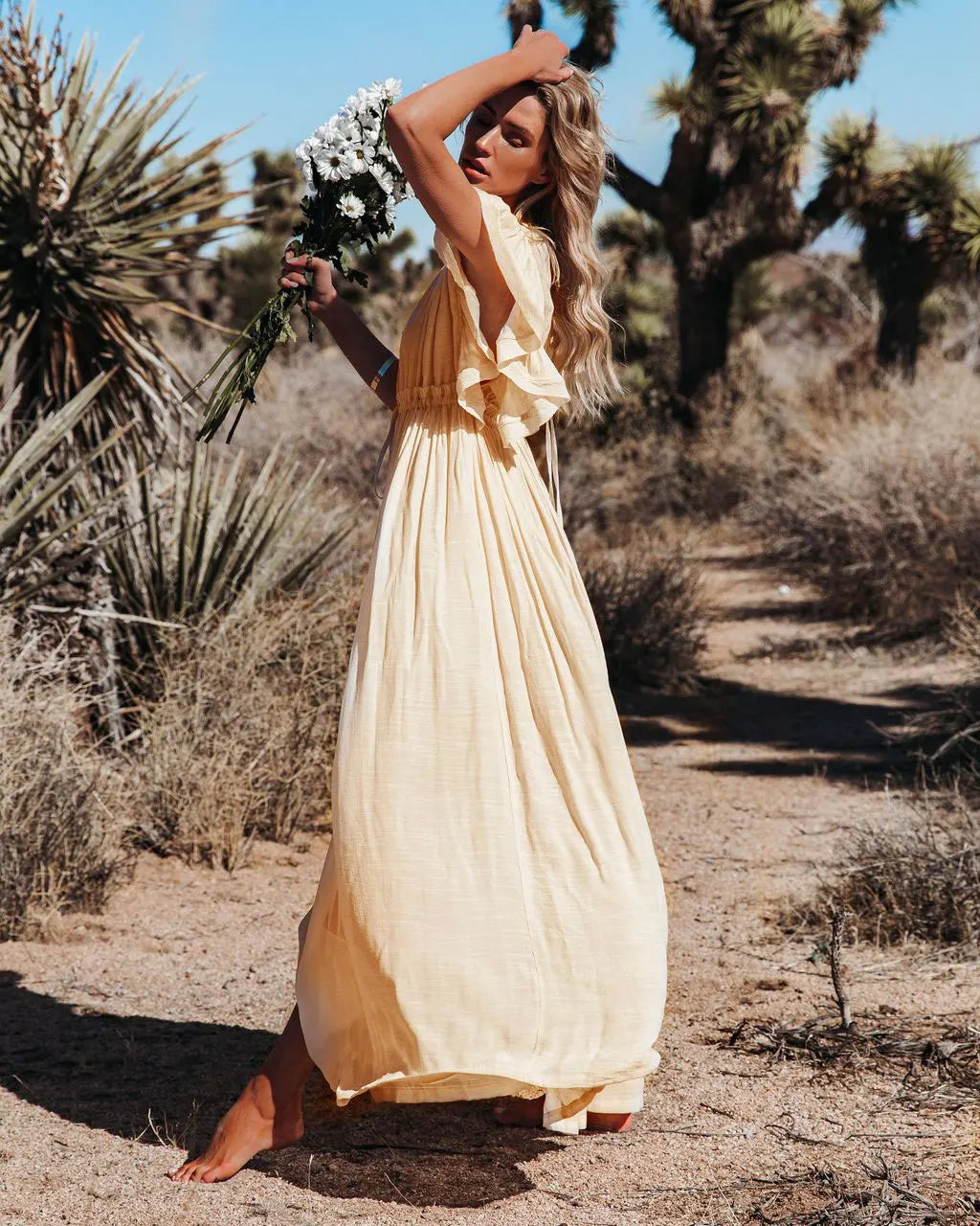 Sexy Deep V-neck Butterfly Sleeve Self Belted High Waist Button Front Open Summer Beach Dress WhiteTunic Women Beachwear Q1208