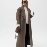 Claudia Manteau Oversize Női – Elegáns Kettős Gombolású Kabát Strukturált Vállakkal