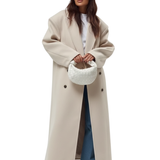 Claudia Manteau Oversize Női – Elegáns Kettős Gombolású Kabát Strukturált Vállakkal