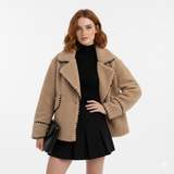 Melissa Mode Női Strukturált Dzseki – Laza Vágás Fordított Gallérral Streetwear Téli Stílusban