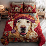 3 részes steppelt ágyneműszett – Golden retriever
