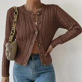 Nyla női kötött mellény – puha dizájn hosszú ujjakkal és gombos záródással