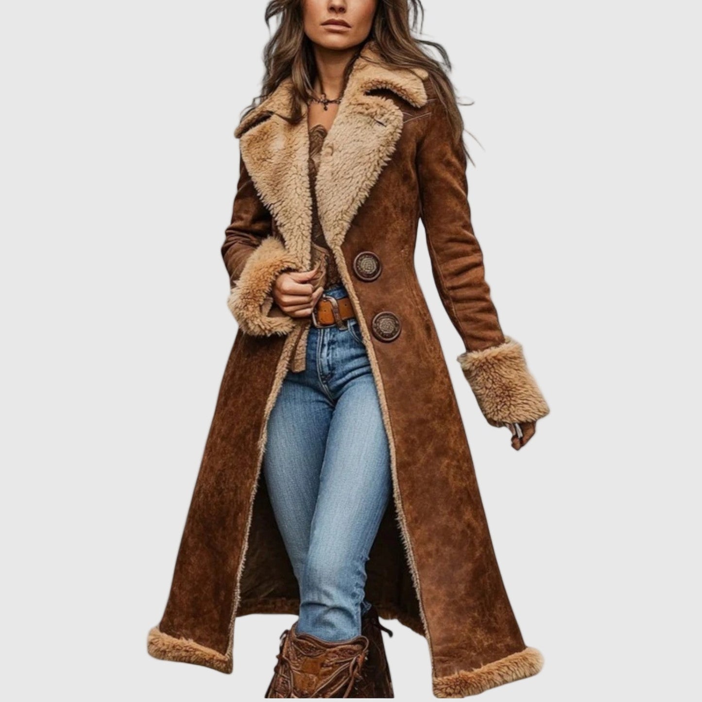Izabella - Hosszú elegáns téli kabát