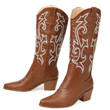 Hegyes orrú, blokksarkú cowboy csizma - Brandy