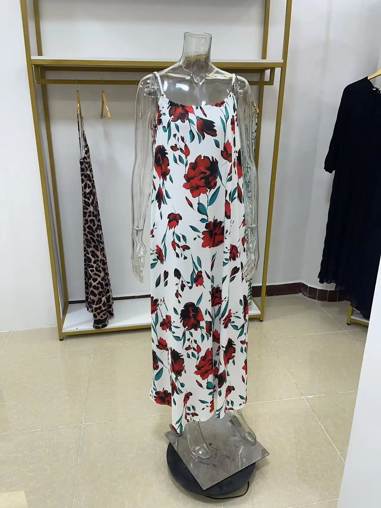 2026 New Model: Strapless Back-Disclosing Printed Long Dress – Summer Vacation Style, Comfortable Dress