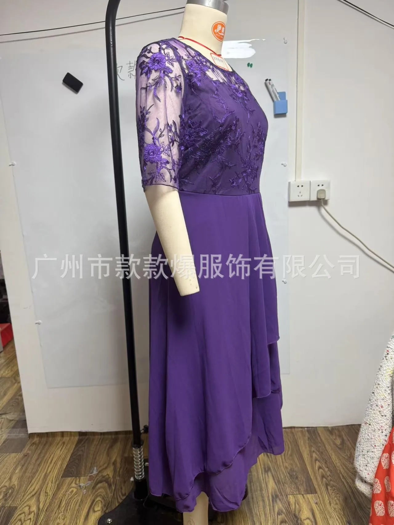 Womens Dresses Romantic Simple Dress With Chiffon Patchwork Lace Hollow Out Long Dress Bridesmaid Evening Dress Women's Wear