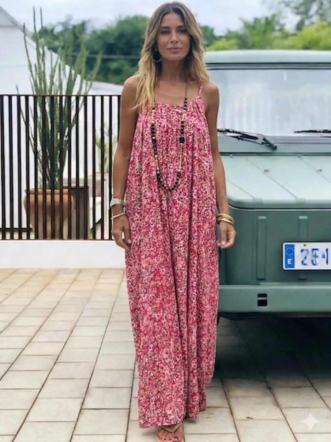 2026 New Model: Strapless Back-Disclosing Printed Long Dress – Summer Vacation Style, Comfortable Dress
