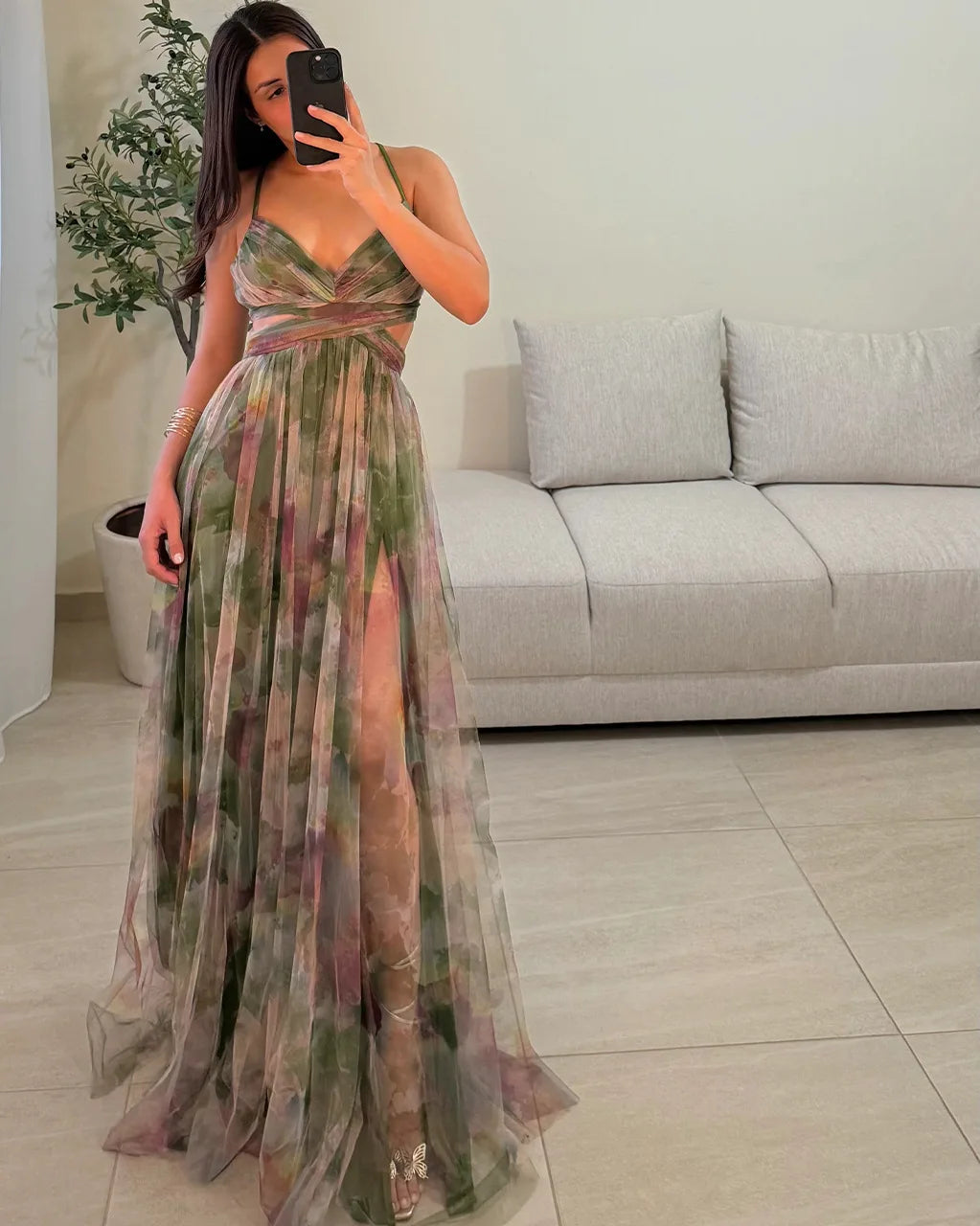 2026 Summer Fashion New Women's Elegant Beach Vacation Dress with Strap Color Blocked Printing Party Grand Display, Long Dress