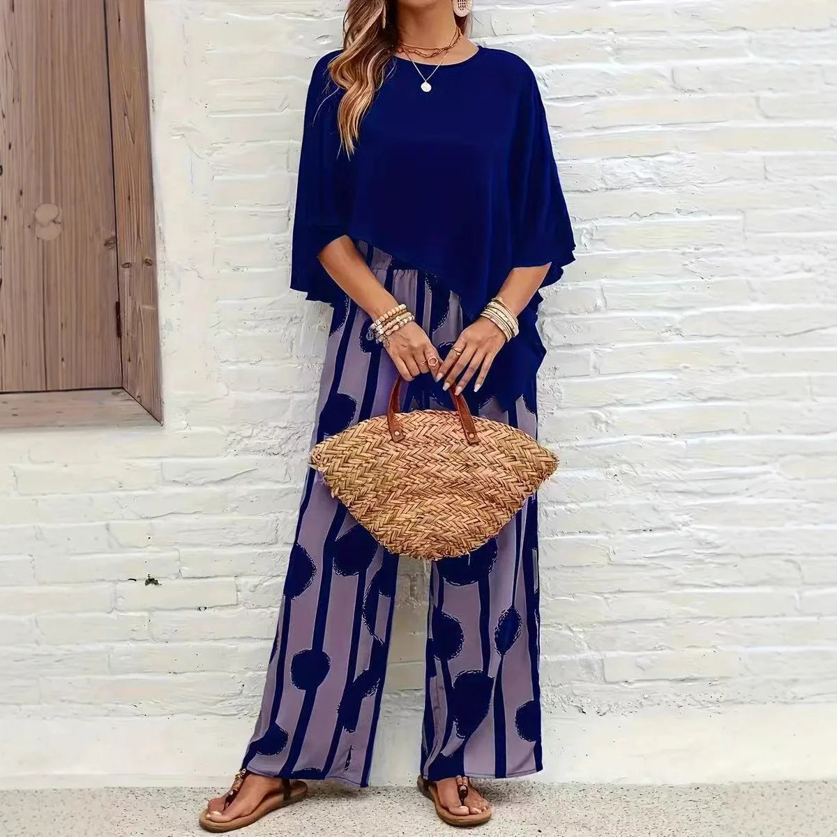 Pant women 2026 casual new loose confortable dot print fashion casual wide-leg pants