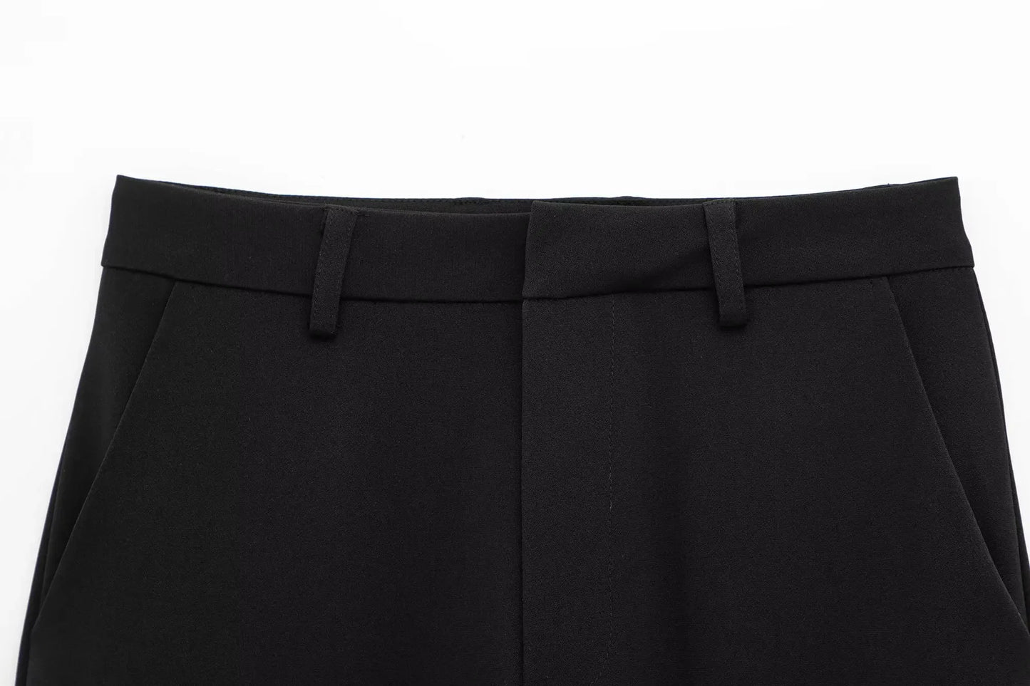 TFMLN Fashion Set For Women Summer 2025 New Slim Lapel Zipper Short Sleeve Coat Top Wide Leg Pants Two Piece Set Leisure Black
