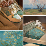 Stílusos unisex művész sneakers mandulavirág mintával – Arta