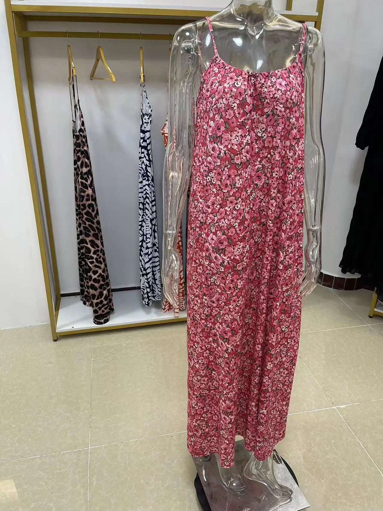 2026 New Model: Strapless Back-Disclosing Printed Long Dress – Summer Vacation Style, Comfortable Dress