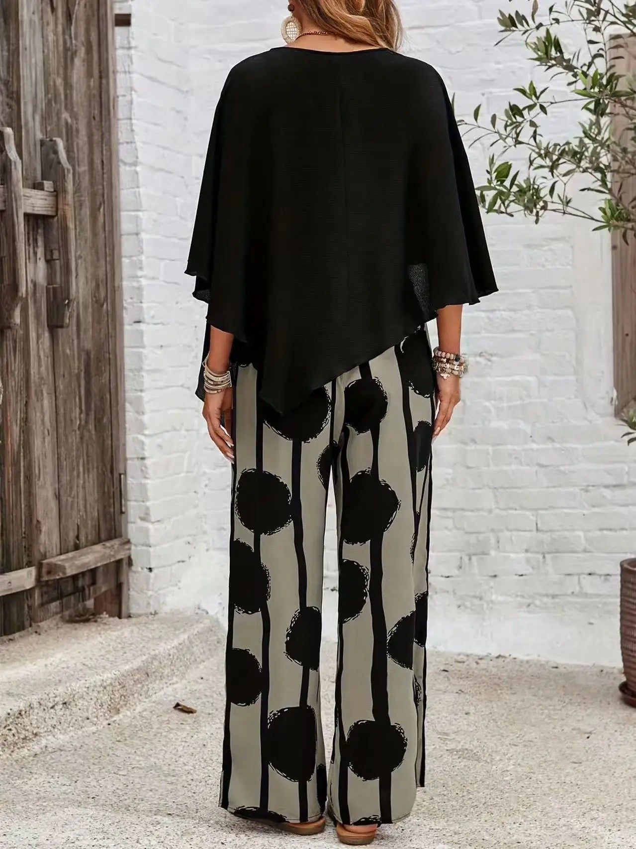 Pant women 2026 casual new loose confortable dot print fashion casual wide-leg pants
