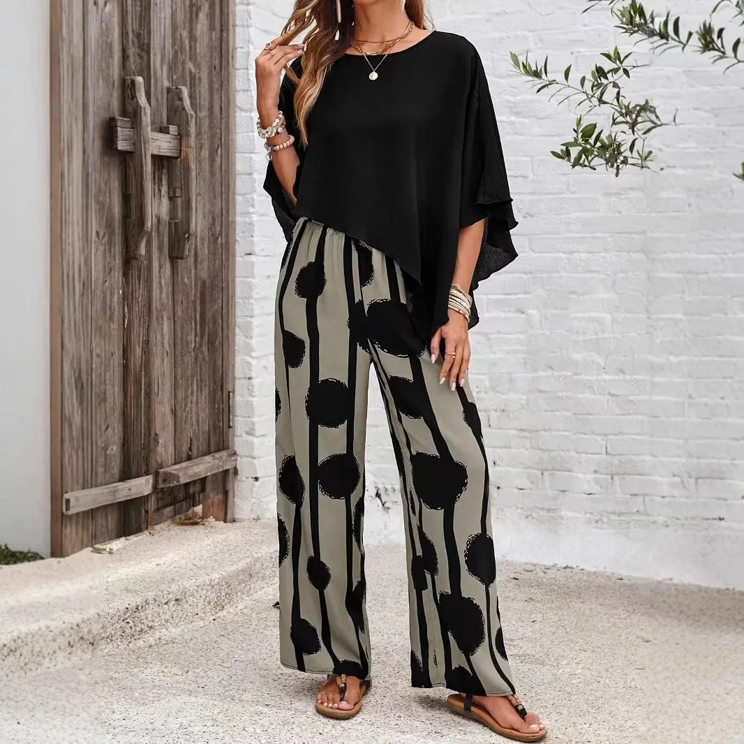 Pant women 2026 casual new loose confortable dot print fashion casual wide-leg pants