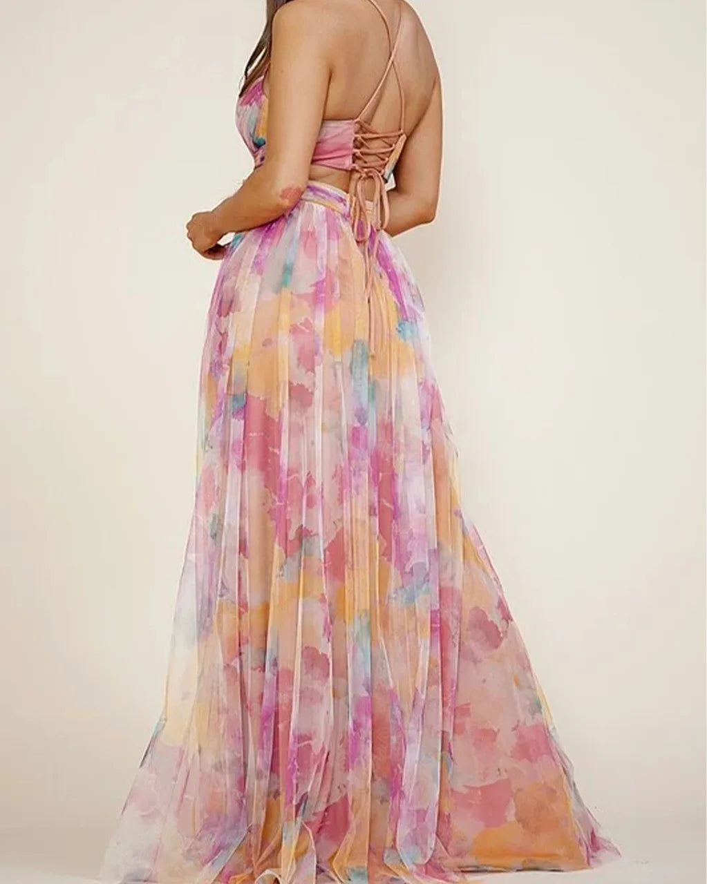 2026 Summer Fashion New Women's Elegant Beach Vacation Dress with Strap Color Blocked Printing Party Grand Display, Long Dress
