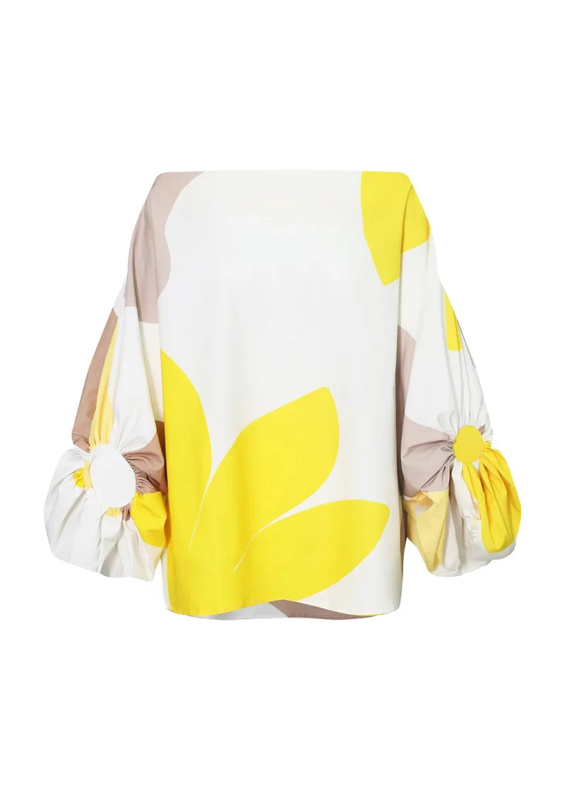 Fashionable Fringed Printed Women Skirt Two-piece Set Spring Autumn Elegant Slanted Collar Mid Length Sleeve Women's Skirt Set
