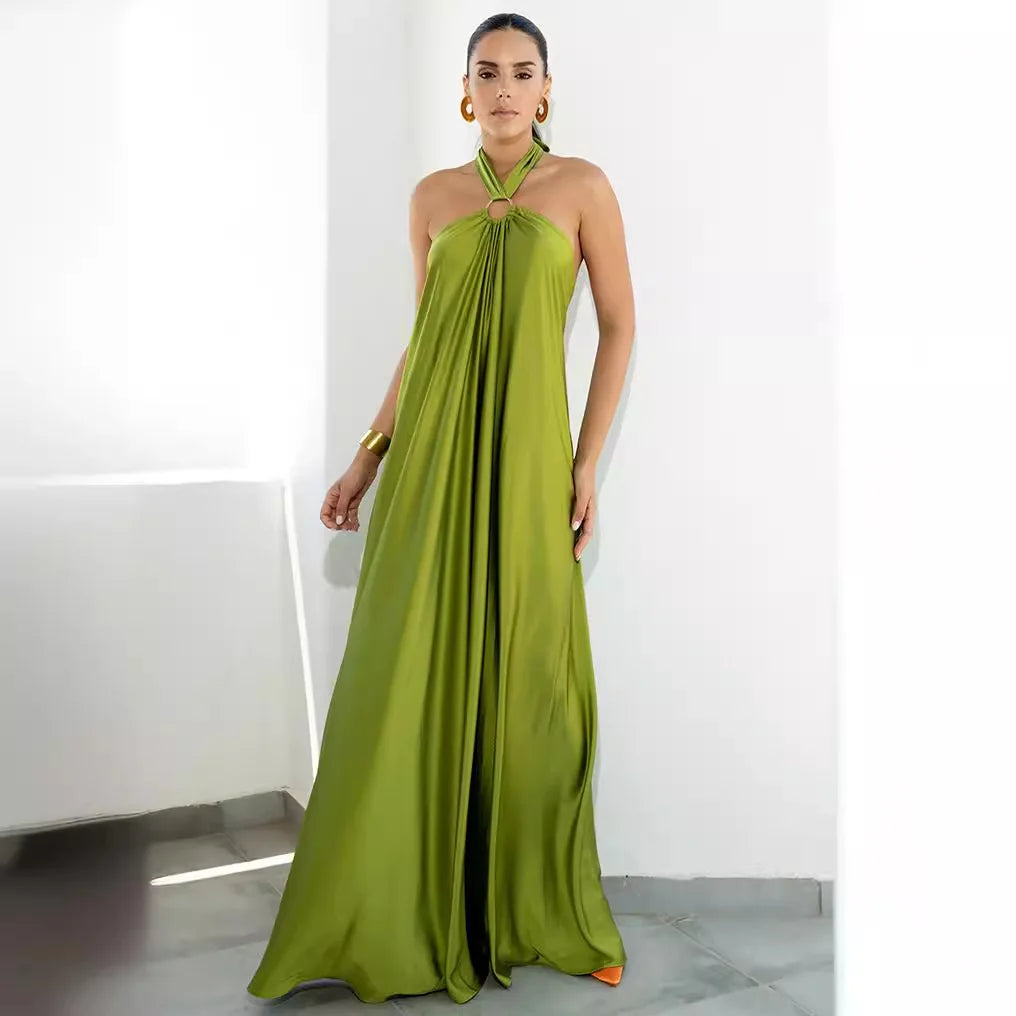 Women's Satin Camisole Dress Party Travel Dress Vestido Playa Mujer Sexy Dresses Vestido Mujer
