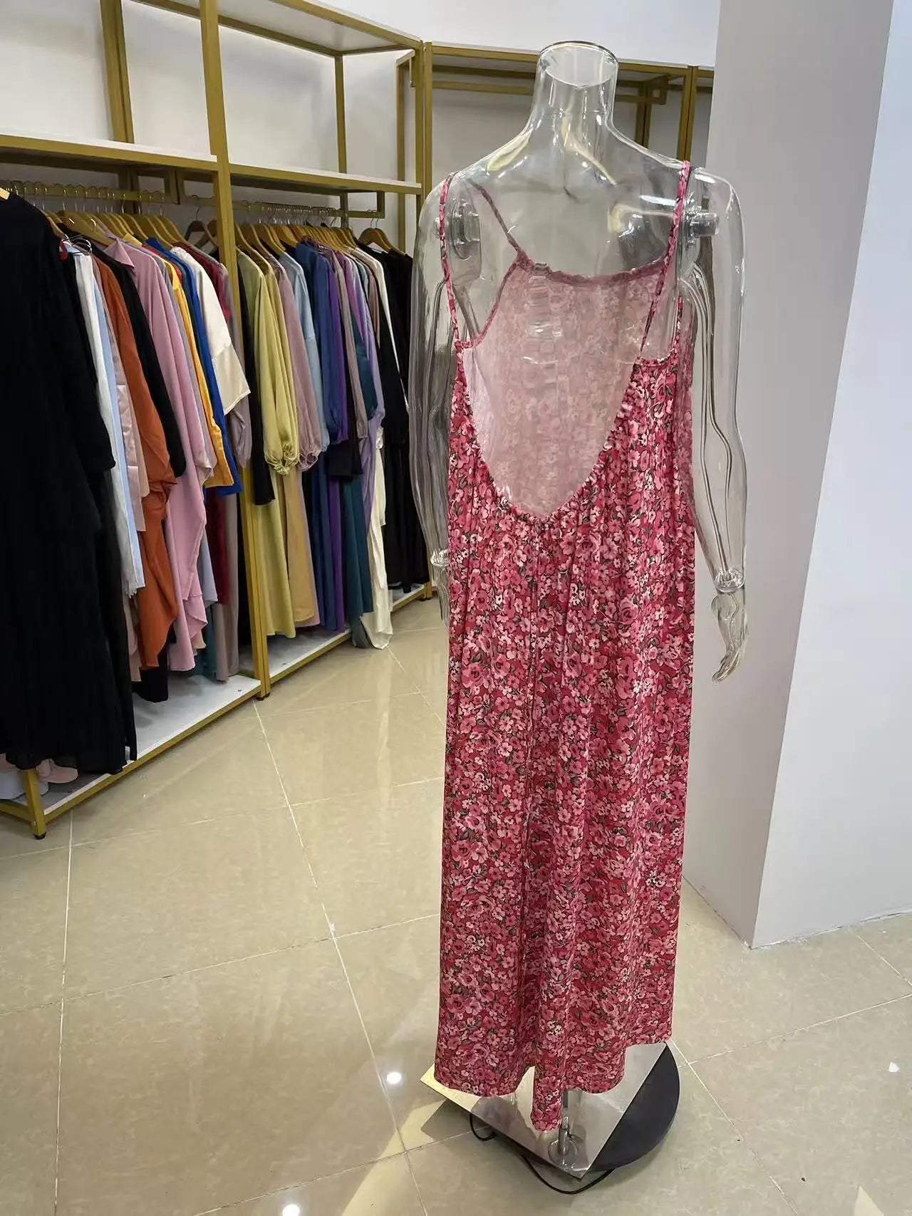 2026 New Model: Strapless Back-Disclosing Printed Long Dress – Summer Vacation Style, Comfortable Dress