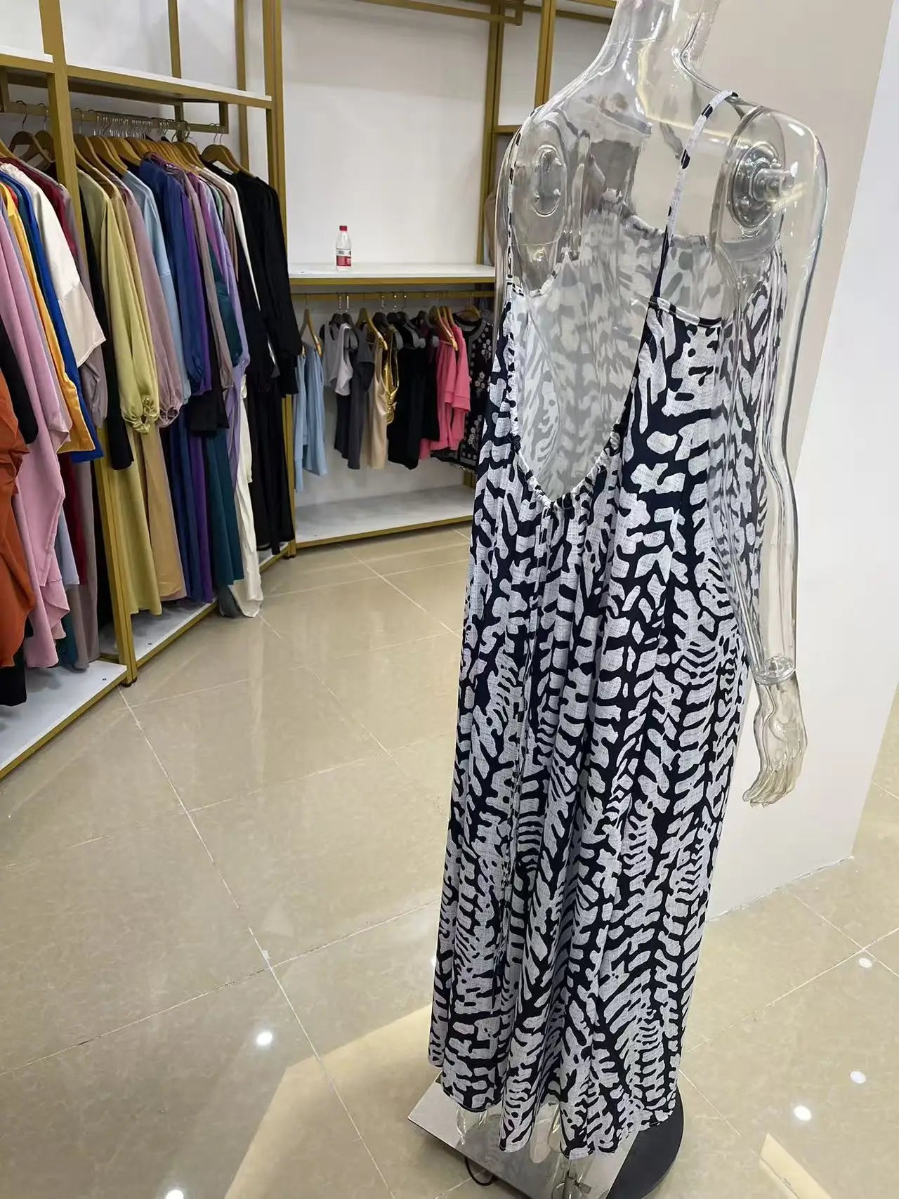 2026 New Model: Strapless Back-Disclosing Printed Long Dress – Summer Vacation Style, Comfortable Dress