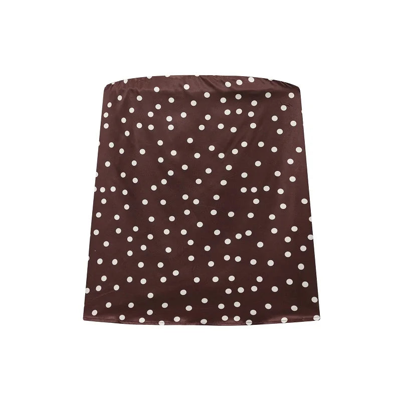MUJER Polka Dot Pants Set Women 2 Piece Satin High Waist Woman Trousers Suits Corset Crop Top Woman Summer Outfit Women's Pants