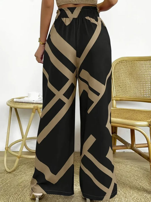 Geometrikus Wide-Leg Nadrág