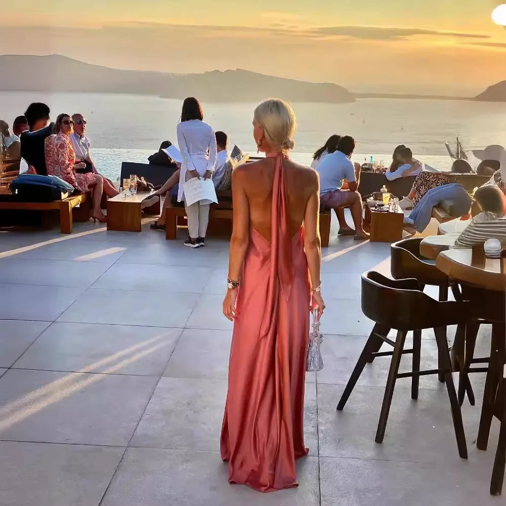 Women's Satin Camisole Dress Party Travel Dress Vestido Playa Mujer Sexy Dresses Vestido Mujer