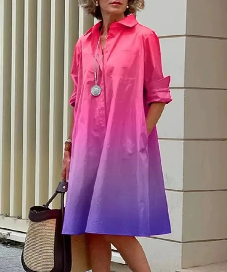 Simple Print Midi Dress Sleeveless Dress V-neck Bubble Sleeve Long Dress Casual Style Business Suit Polyester Fabric