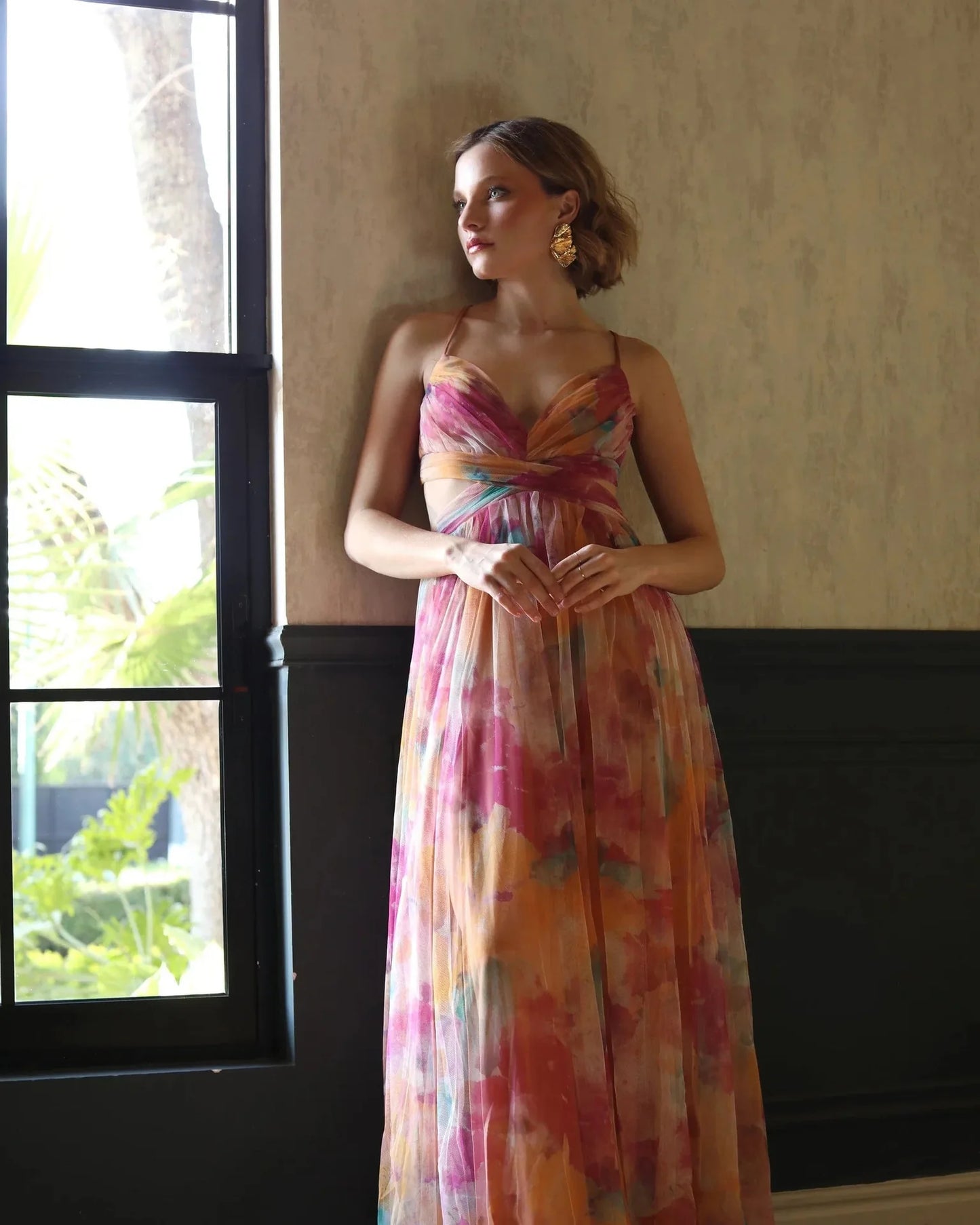 2026 Summer Fashion New Women's Elegant Beach Vacation Dress with Strap Color Blocked Printing Party Grand Display, Long Dress