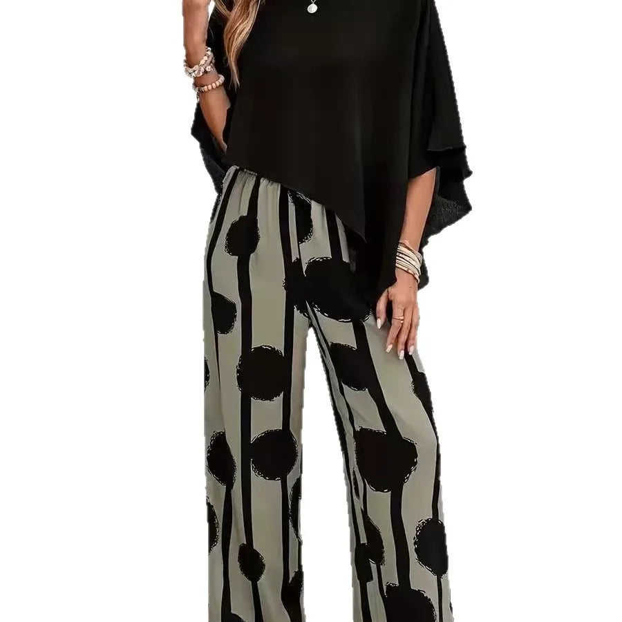 Pant women 2026 casual new loose confortable dot print fashion casual wide-leg pants