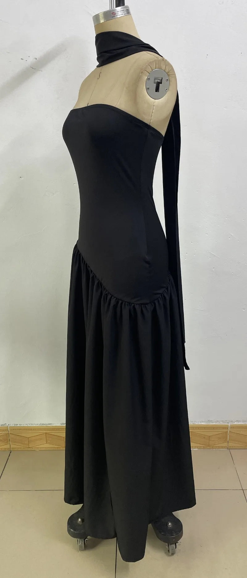 Summer Elegant Fashion Sexy Slit Backless Evening Party Ceremony Flowy Long Dresses For Women Dress With Scarf