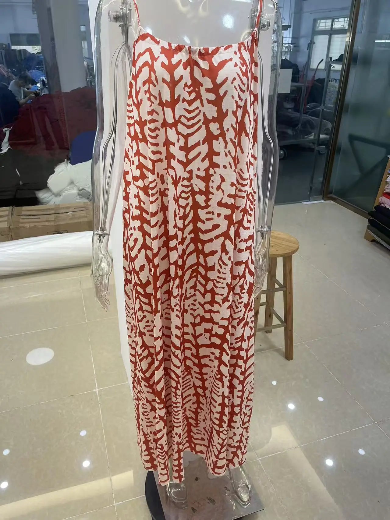 2026 New Model: Strapless Back-Disclosing Printed Long Dress – Summer Vacation Style, Comfortable Dress