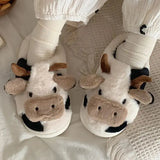 Plüss házi cipők tehén mintával – PlushCow