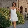 2024 Fashionable Multi-Color Fringed Sequins Tank Top Sexy V-Neck Gown Dress For Birthday Party With Feather Splice Design