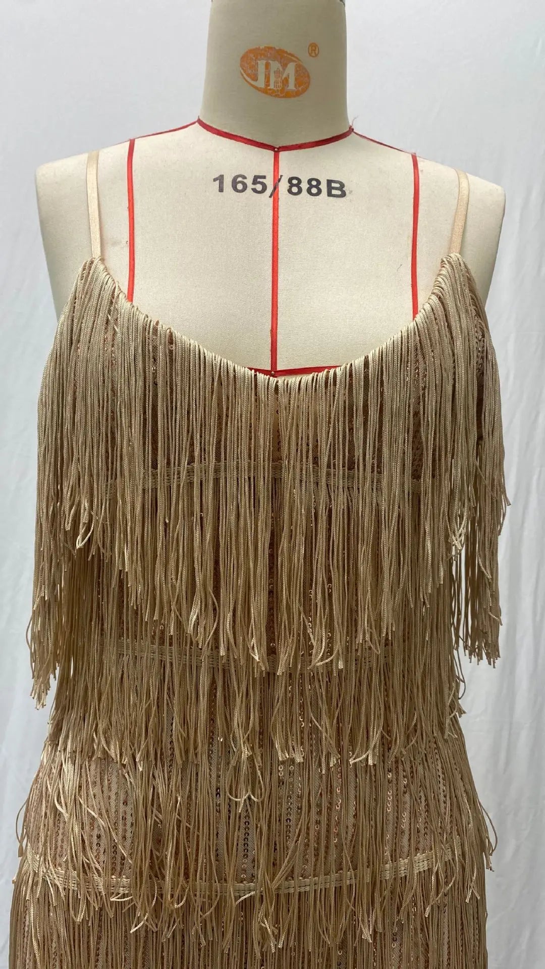 2024 Fashionable Multi-Color Fringed Sequins Tank Top Sexy V-Neck Gown Dress For Birthday Party With Feather Splice Design