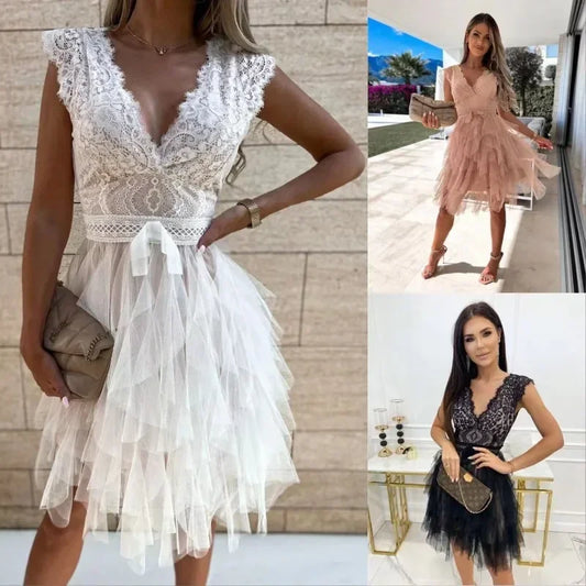 Women Party Long Dress Autumn Winter White Sexy Lace Dress V Neck Backless Lace Up Bodycon Dresses Vestidos Verano