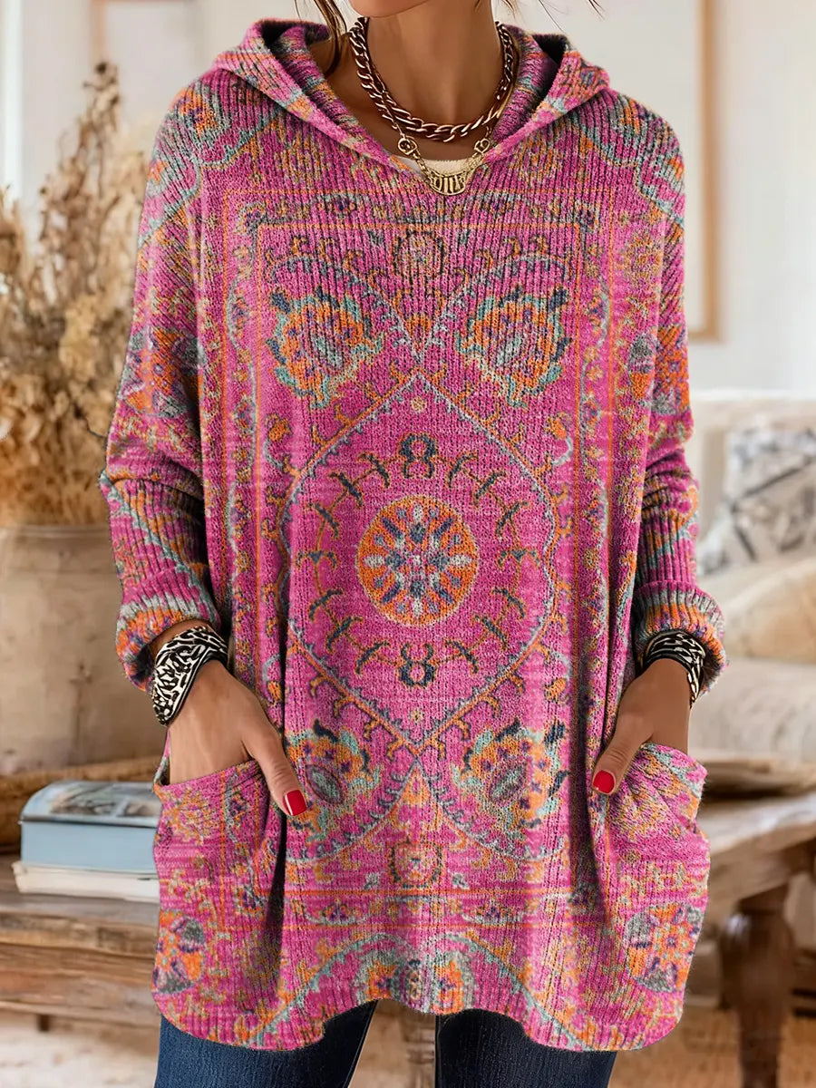 Seraphina retro kapucnis kötött tunika