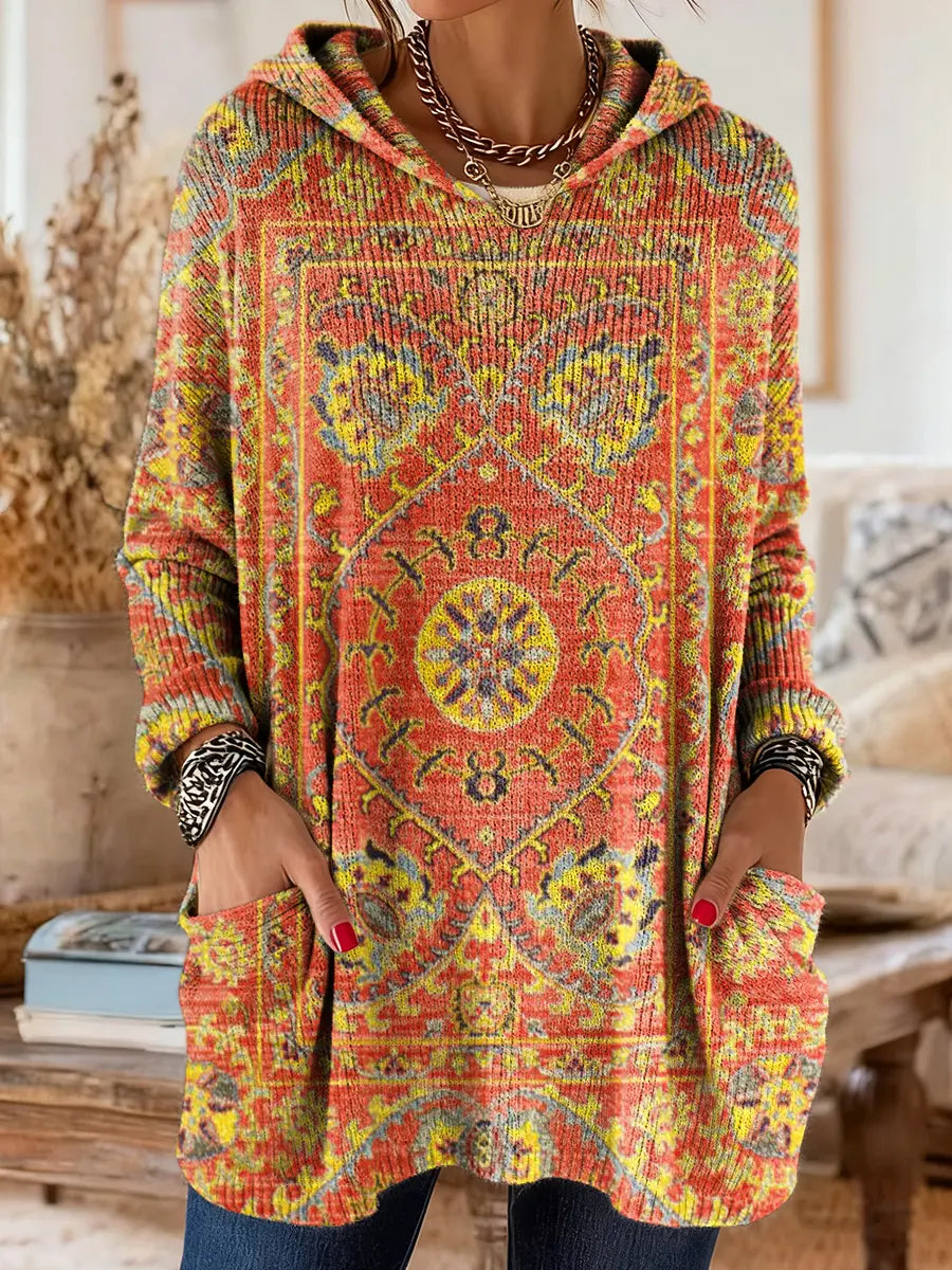 Seraphina retro kapucnis kötött tunika