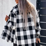 Eloise női kockás blúz – Oversize szabás texturált anyaggal és klasszikus mintával
