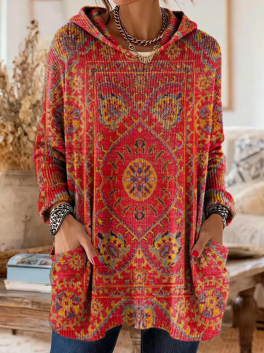 Seraphina retro kapucnis kötött tunika